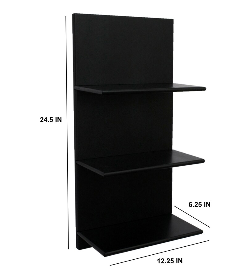 Buy Engineered Wood 3 Tier Floating Wall Shelf by Home Sparkle Online