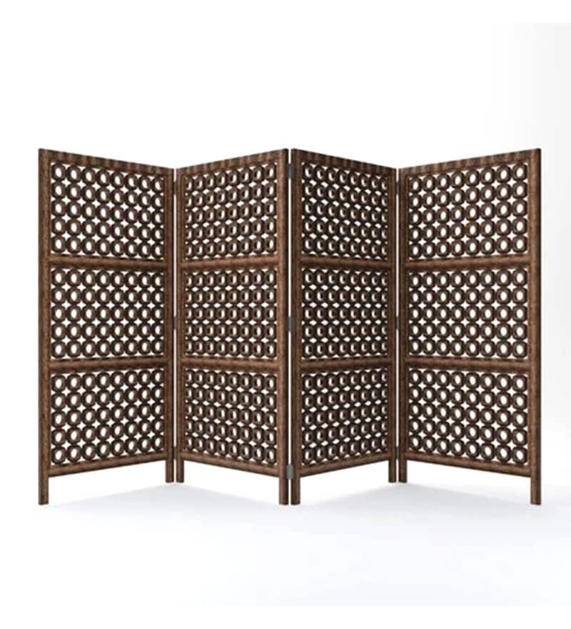 Buy Engineered Wood Room Divider in Brown Colour By Wooden Twist Online