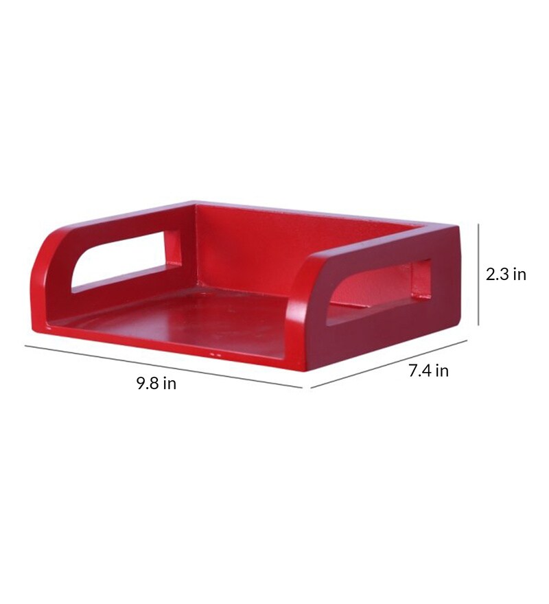 Buy Engineered Wood Set Up Box in Red Colour Online Set Top Box