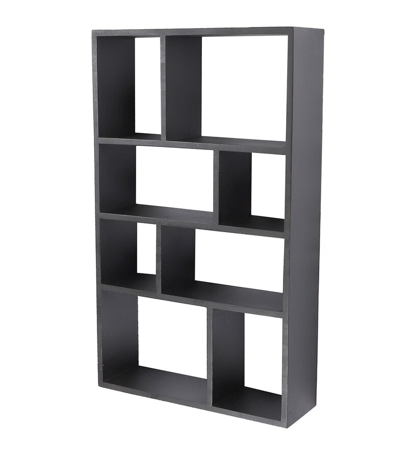 Buy Engineered Wood Wall Shelf in Black Colour by Home Sparkle Online Modern Wall Shelves