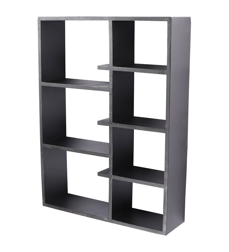 Buy Engineered Wood Wall Shelf in Black Colour by Home Sparkle Online Modern Wall Shelves