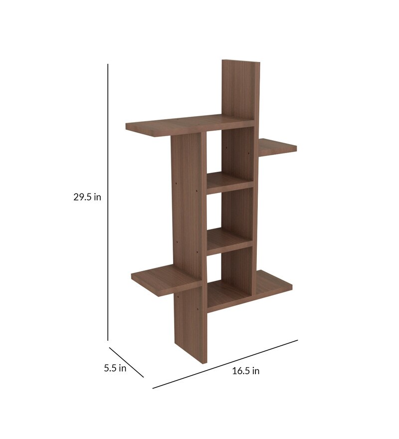 Buy Engineered Wood Wall shelf in Melamine finish Online Modern Wall