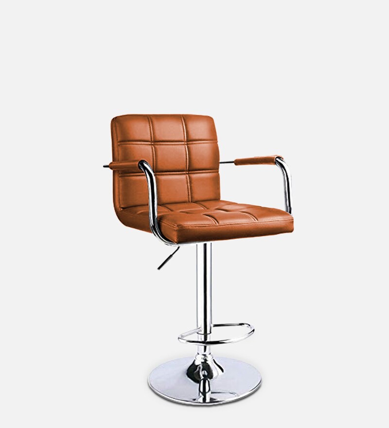 Buy Enn Swivel Bar Stool in Tan Colour by Furniturstation Online Contemporary Bar Stools Bar