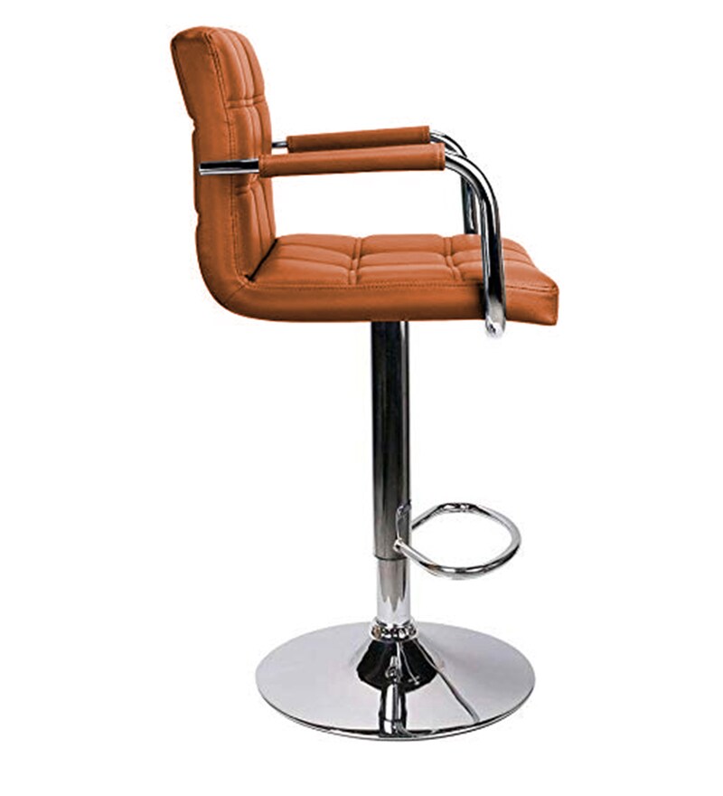 Buy Enn Swivel Bar Stool in Tan Colour by Furniturstation Online Contemporary Bar Stools Bar