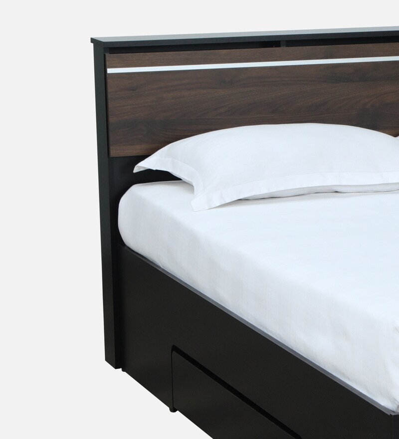 Buy Enri King Size Bed in Wenge Finish with Drawer Storage By Mintwud Online Modern King Size