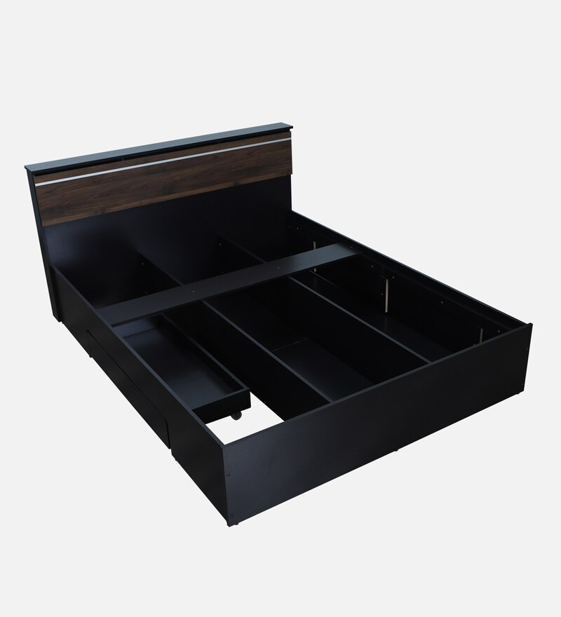 Buy Enri King Size Bed in Wenge Finish with Drawer Storage By Mintwud Online Modern King Size
