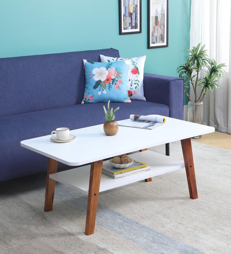 Buy Enrique Coffee Table in White Colour CasaCraft By Pepperfry