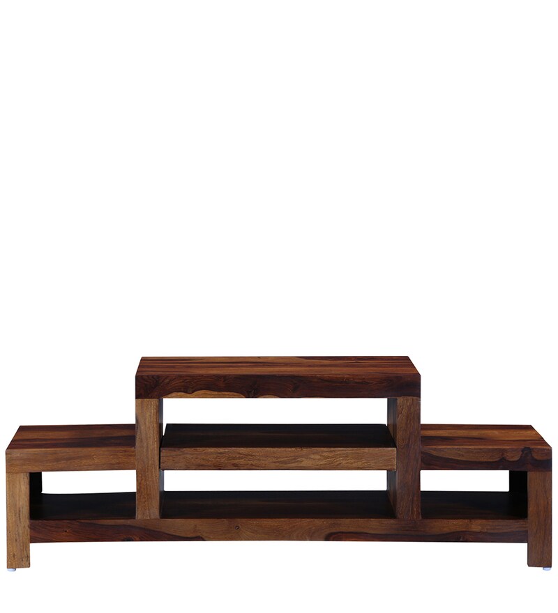 Acropolis Solid Wood Tv Shelf In Provincial Teak Finish By Woodsworth