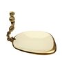 Enamel White & Gold Aluminium Tissue Holder
