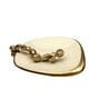 Enamel White & Gold Aluminium Tissue Holder