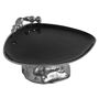 Enamel Jet Black & Silver Aluminium Cake Stand