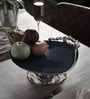 Enamel Jet Black & Silver Aluminium Cake Stand