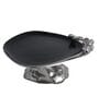 Enamel Jet Black & Silver Aluminium Cake Stand