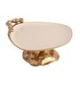 Enameled White & Gold Aluminium Cake Stand