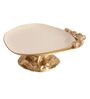 Enameled White & Gold Aluminium Cake Stand