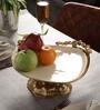 Enameled White & Gold Aluminium Cake Stand