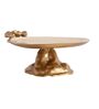 Enameled White & Gold Aluminium Cake Stand