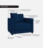 Enchant 2.0 Velvet 1 Seater Sofa In Celestial Blue Colour