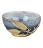 Enchanted Vine Glass Bowl in Wavy Grey and Gold