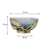 Enchanted Vine Glass Bowl in Wavy Grey and Gold