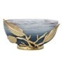 Enchanted Vine Glass Bowl in Wavy Grey and Gold