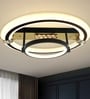 Encura 94W Modern LED Ceiling Chandelier 50cm, Dual Ring Halo Black Gold Design, Alexa Google Compatible Smart Chandelier, Luxury Lighting for Living Room Bedroom Dining Office
