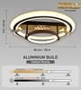 Encura 94W Modern LED Ceiling Chandelier 50cm, Dual Ring Halo Black Gold Design, Alexa Google Compatible Smart Chandelier, Luxury Lighting for Living Room Bedroom Dining Office