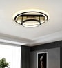 Encura 94W Modern LED Ceiling Chandelier 50cm, Dual Ring Halo Black Gold Design, Alexa Google Compatible Smart Chandelier, Luxury Lighting for Living Room Bedroom Dining Office