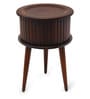 Solid Wood End Table in Brown Finish With Storage