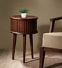 Solid Wood End Table in Brown Finish With Storage