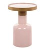 Flamingo Metal End Table in Shiny Pink & Gold Finish