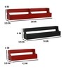 Set of 3 Engineered Wood 3 Pocket Floating Wall Shelf in Red Colour