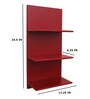 Engineered Wood 3 Tier Floating Wall Shelf in Red Colour