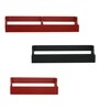 Set of 3 Engineered Wood 3 Pocket Floating Wall Shelf in Red Colour