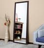Framed Floor Rested Mirror In Maroon Colour
