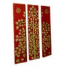 Engineered Wood Hand Painted Wooden Wall Art In Red