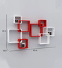 Engineered Wood intersecting Wall Shelf in Red Colour