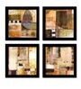 Black Engineered Wood Framed Abstract Art Print Set of 4