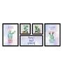 Content Blue Engineered Wood Framed Art Print Set of 5