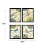 Multicolored Engineered Wood Tropical Birds Framed Art Print (Set of 4)