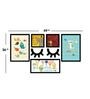 Brown Engineered Wood Framed Art Print Set of 5