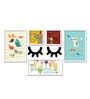 White Engineered Wood Framed Art Print Set of 5