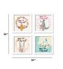 Contemporary White Engineered Wood Framed Art Print Set of 4