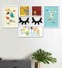 White Engineered Wood Framed Art Print Set of 5