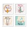 Contemporary White Engineered Wood Framed Art Print Set of 4