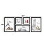Yellow Engineered Wood Framed Art Print Set of 5
