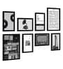 Ancient Black Engineered Wood Framed Art Print Set of 8