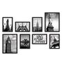 Talent Black Engineered Wood Framed Art Print Set of 8