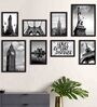 Talent Black Engineered Wood Framed Art Print Set of 8
