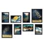 Artistic Black Engineered Wood Framed Art Print Set of 8
